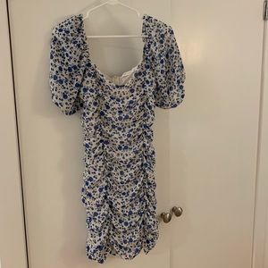 Ruched floral summer dress